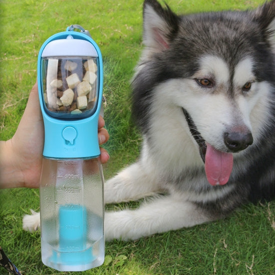 3-in-1 Portable Dog Water Bottle with Food Feeder and Portable Bag Holder